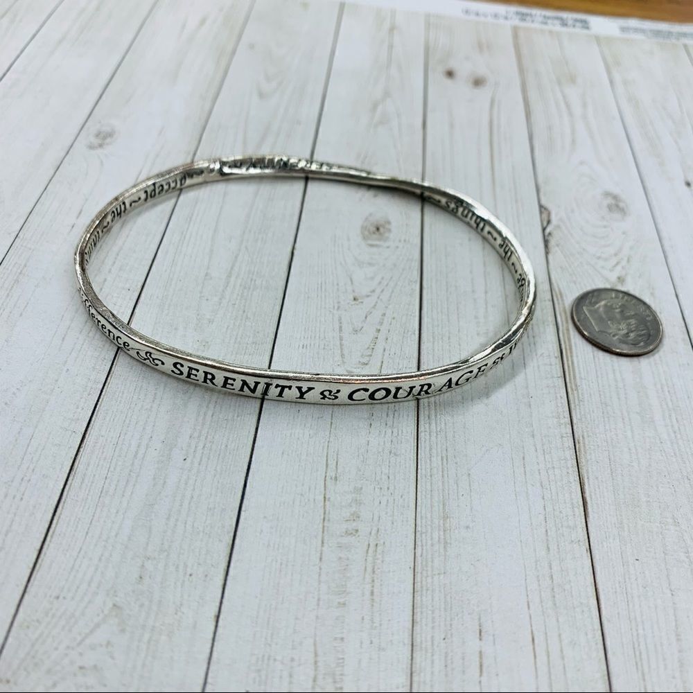 Plus Size Silver Serenity Prayer Bangle Bracelet‎
